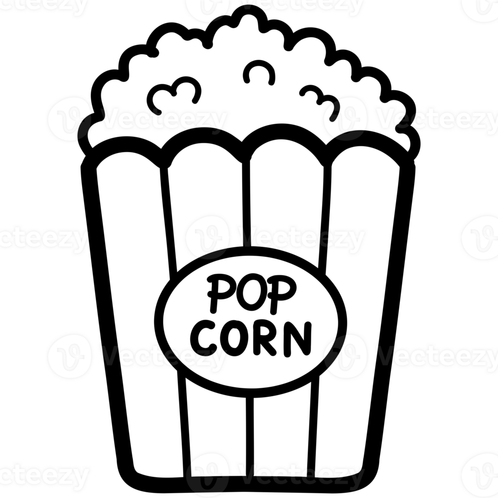 Sweet popcorn doodle png
