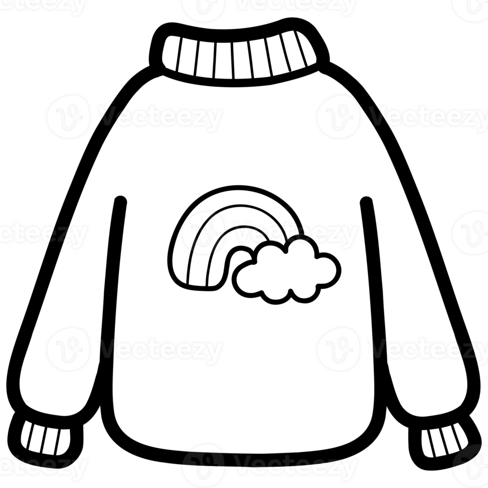 Rainbow and cloud sweater png