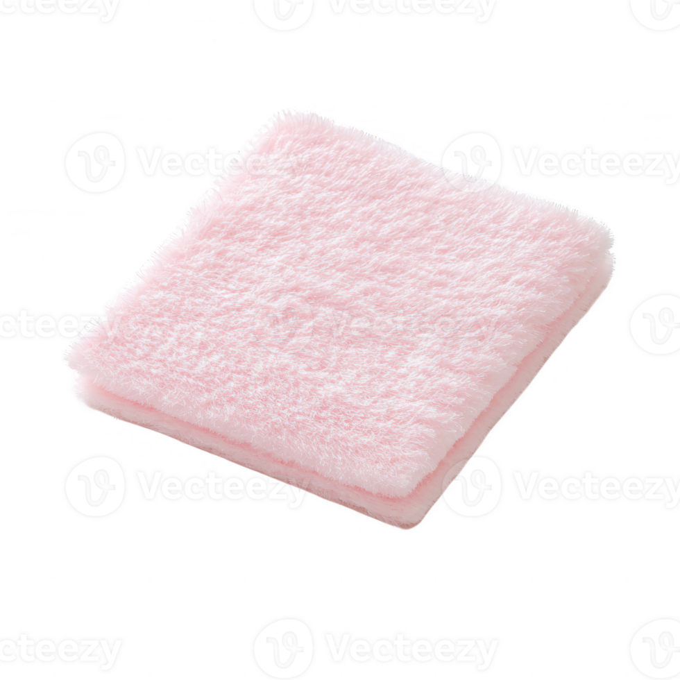 Soft pink towel for cozy and comforting experiences at home or spa. png