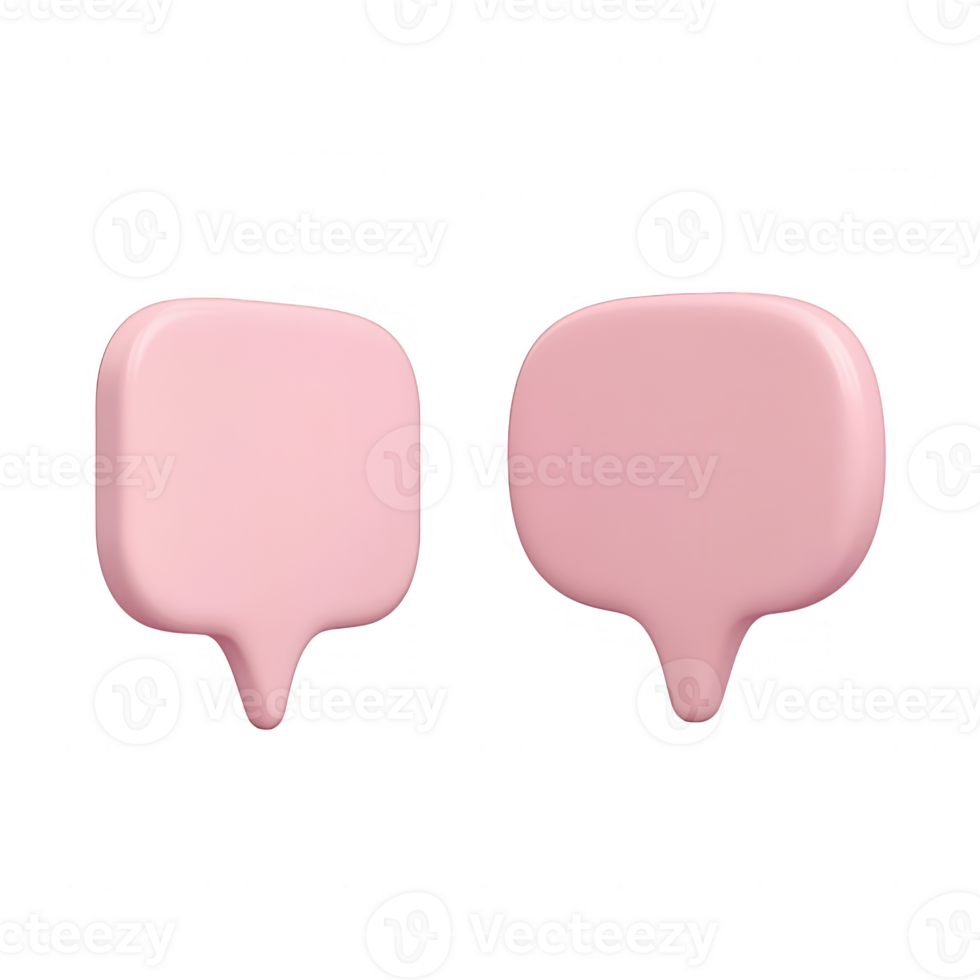 Stylish pink speech bubbles for modern communication design. png