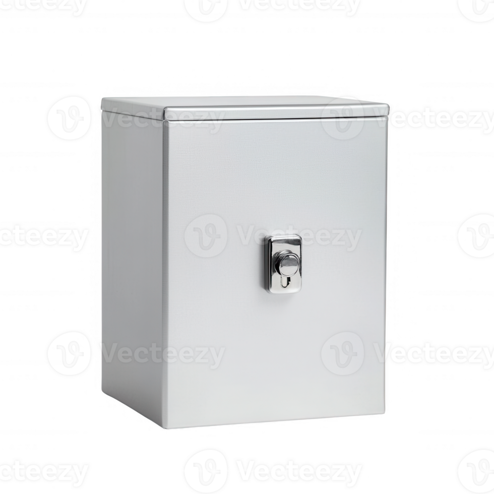 Stylish silver storage box with a sleek design for modern living spaces. png