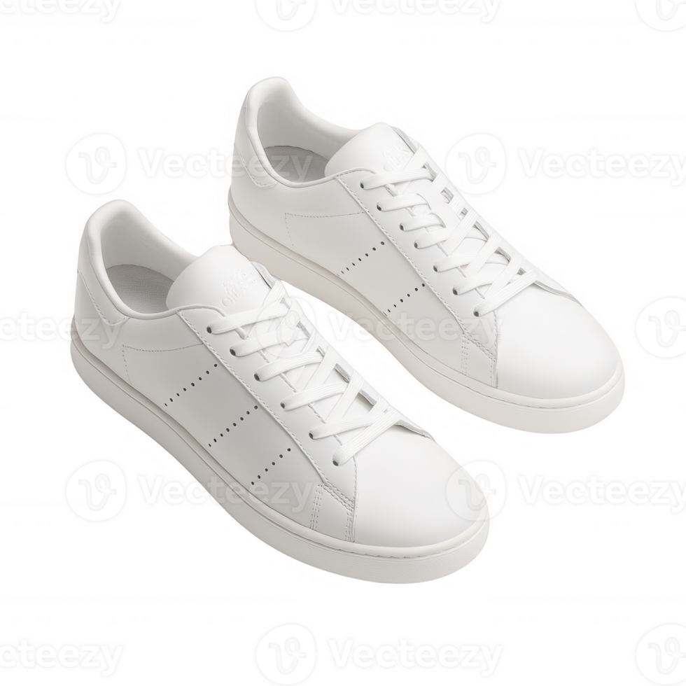 Stylish white sneakers perfect for casual and sporty outfits. png
