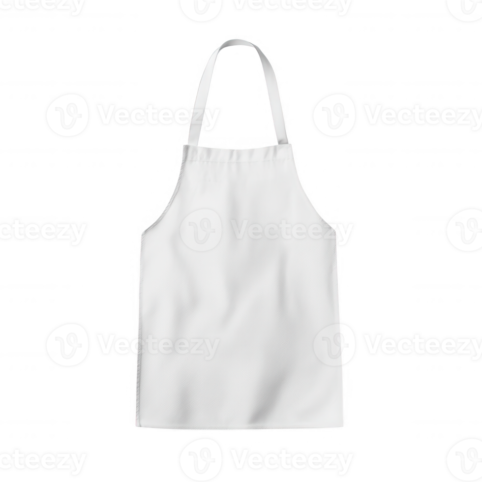 A blank white apron ready for customization or personal use in cooking and crafting. png