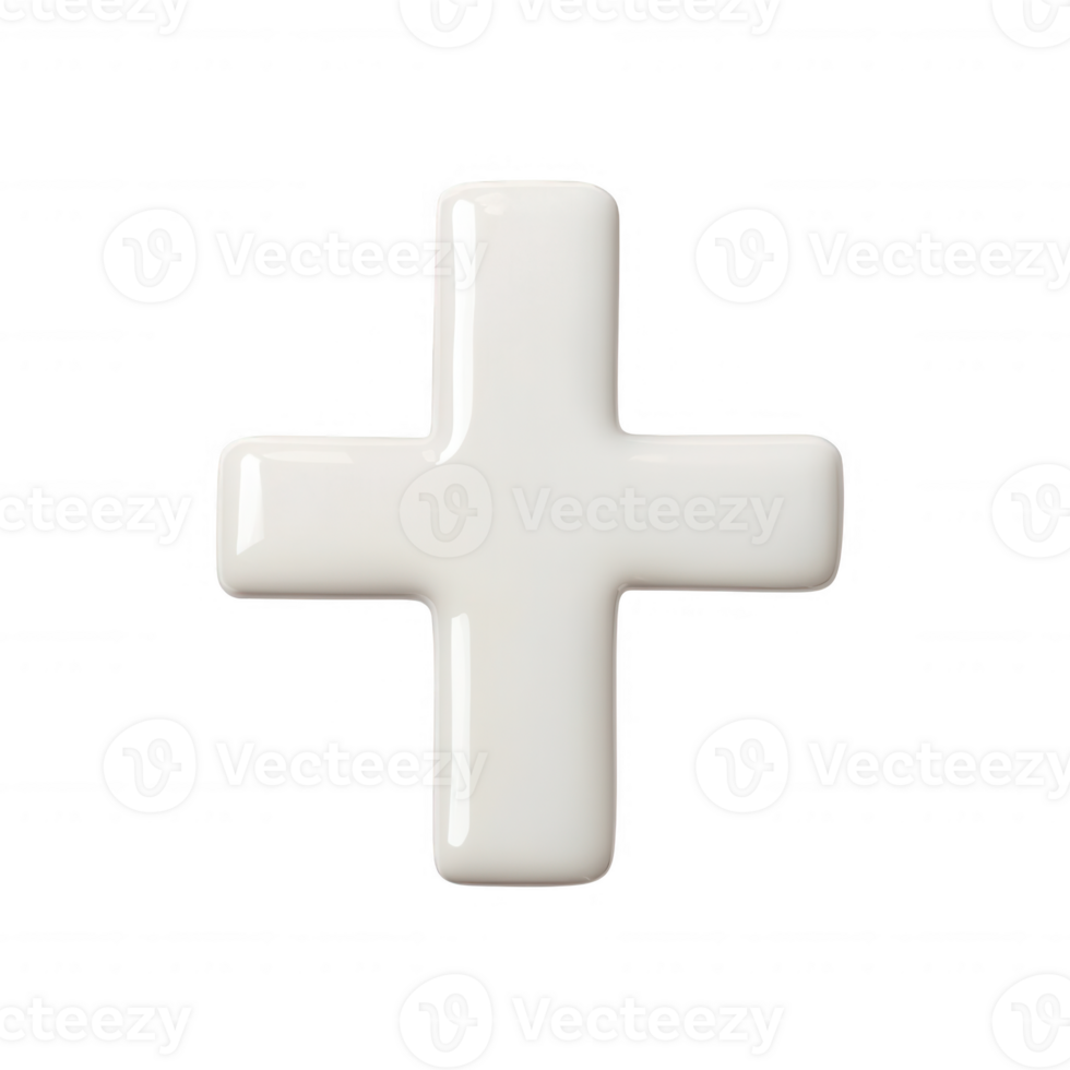 A clean and minimalistic white cross symbol against a plain background. png