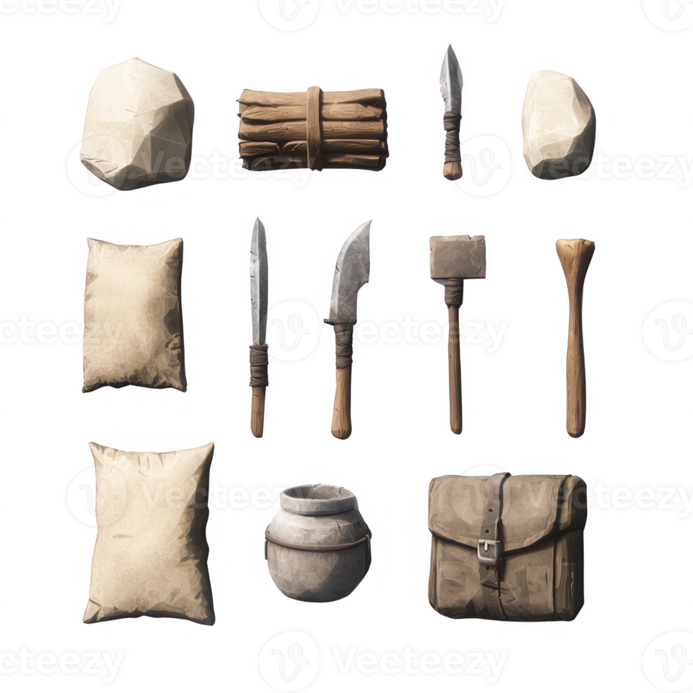A collection of various tools and materials for crafting and DIY projects. png