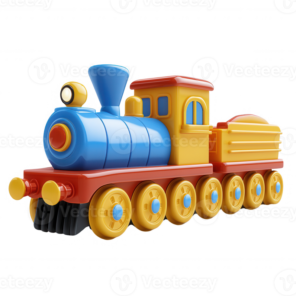 A colorful toy train designed for imaginative play and creative learning. png