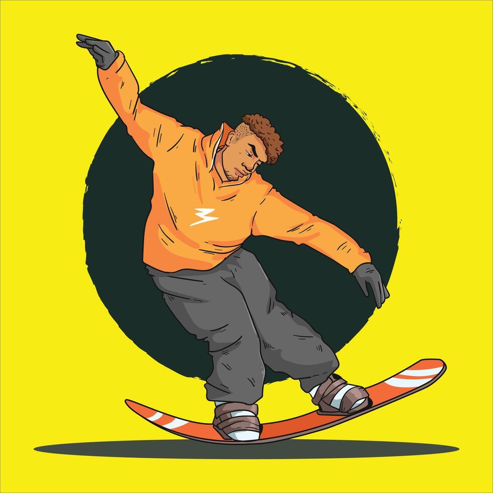 a man on a snowboard vector