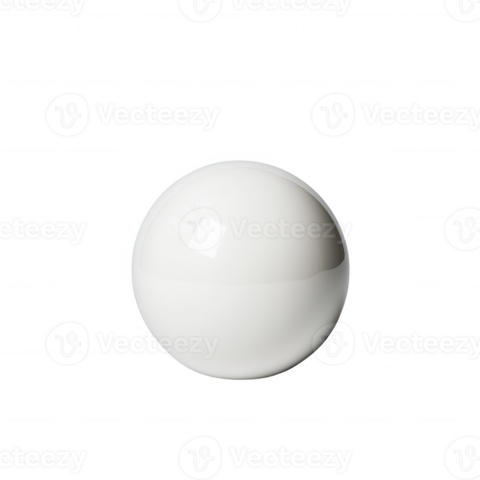 A smooth white sphere with a glossy finish against a black background. png