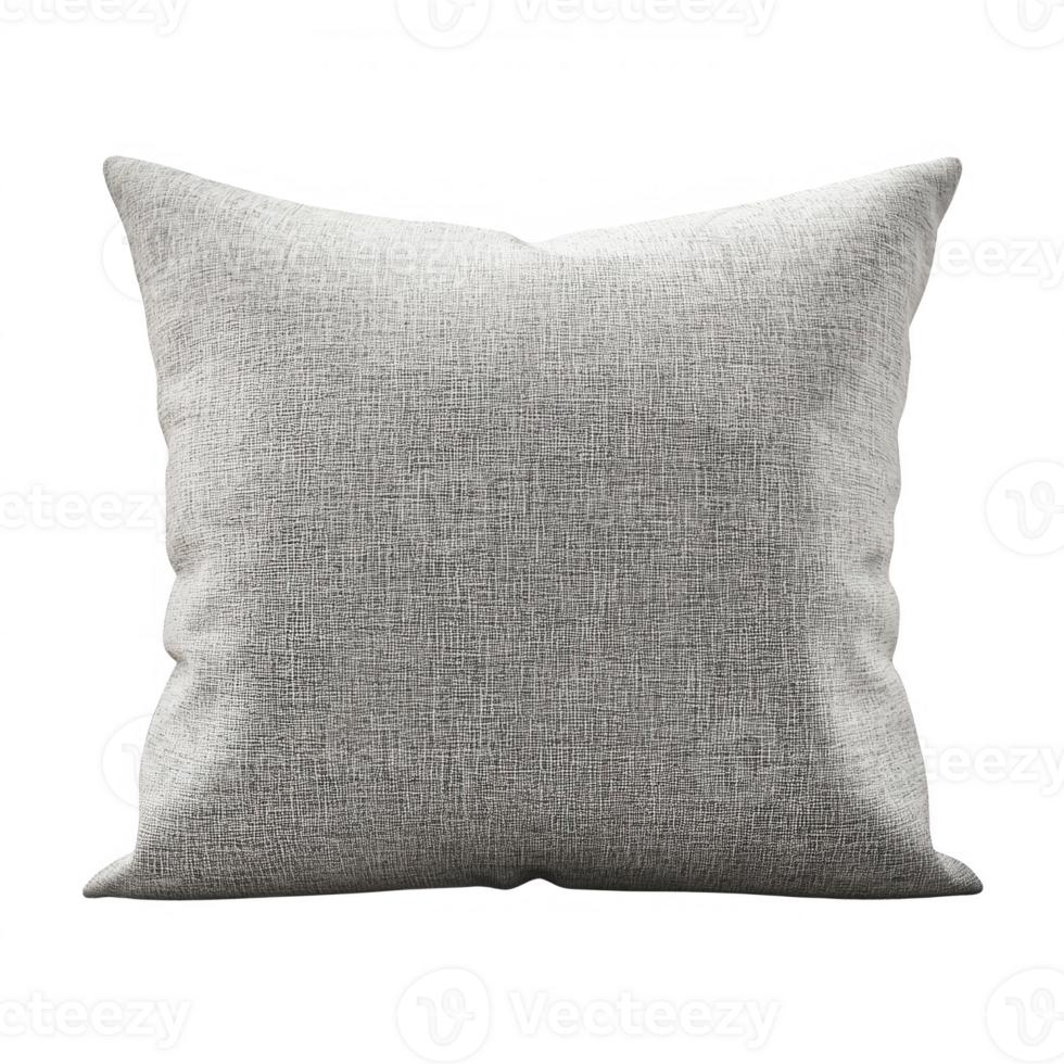 A cozy, textured gray pillow perfect for enhancing any home decor. png