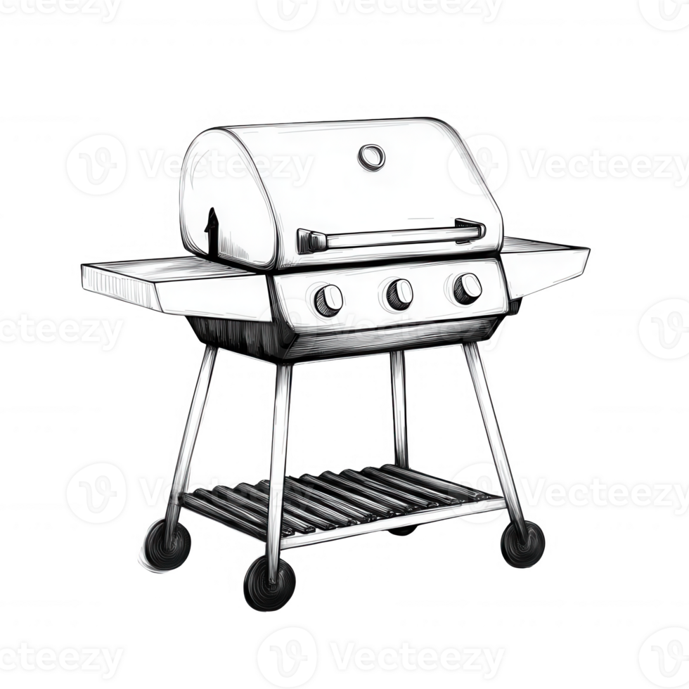 A sleek, modern barbecue grill ready for outdoor cooking and summer gatherings. png