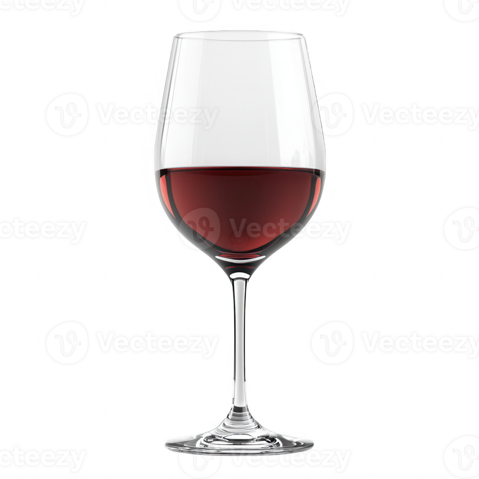 A elegant red wine glass filled with rich, deep red wine, perfect for any occasion. png