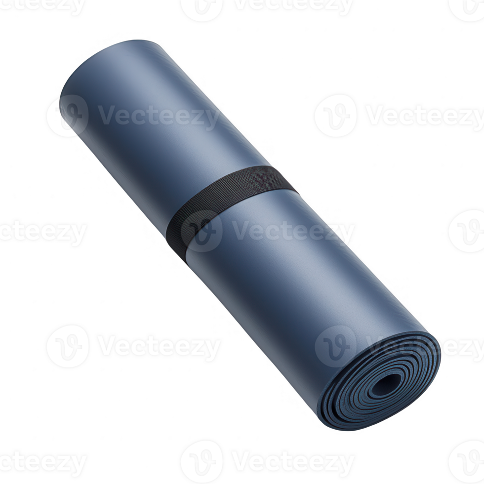 A rolled yoga mat, perfect for fitness and relaxation activities at home or studio. png