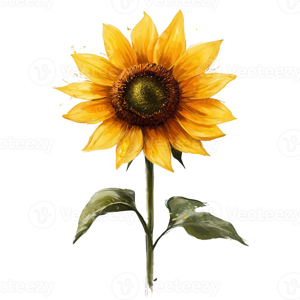 A vibrant sunflower standing tall, symbolizing warmth and positivity in nature. png