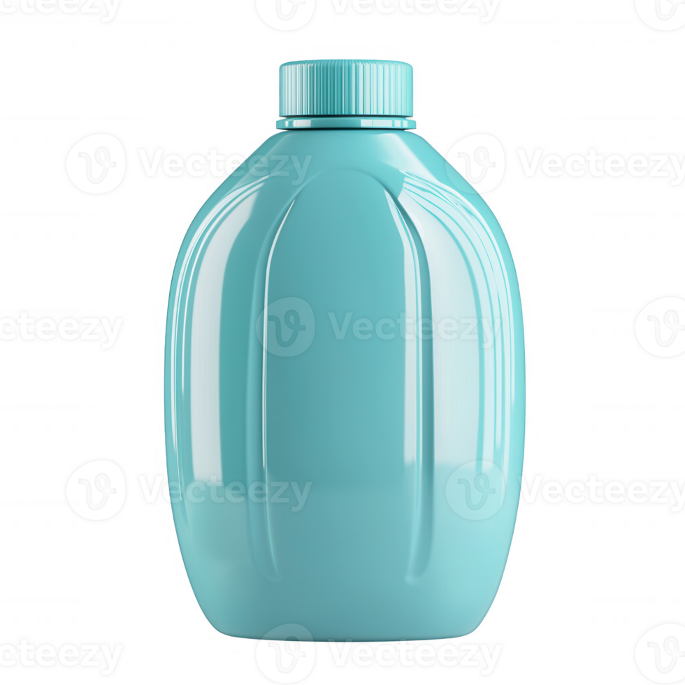 A vibrant teal drink bottle with a smooth finish and twist cap against a clean backdrop. png