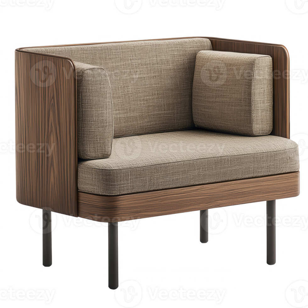 A modern and stylish two-seater sofa with a wooden frame and soft cushions. png
