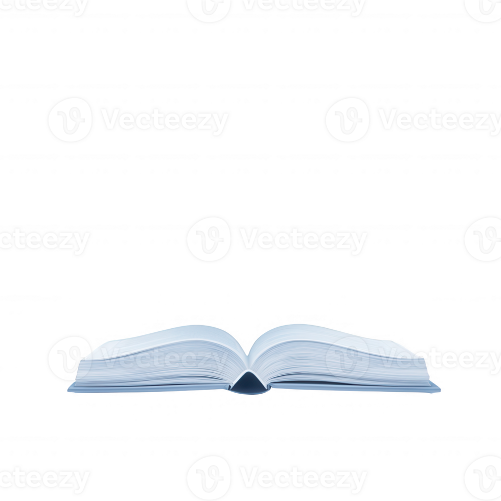 An open book with pages ready to explore knowledge and stories in a serene setting. png