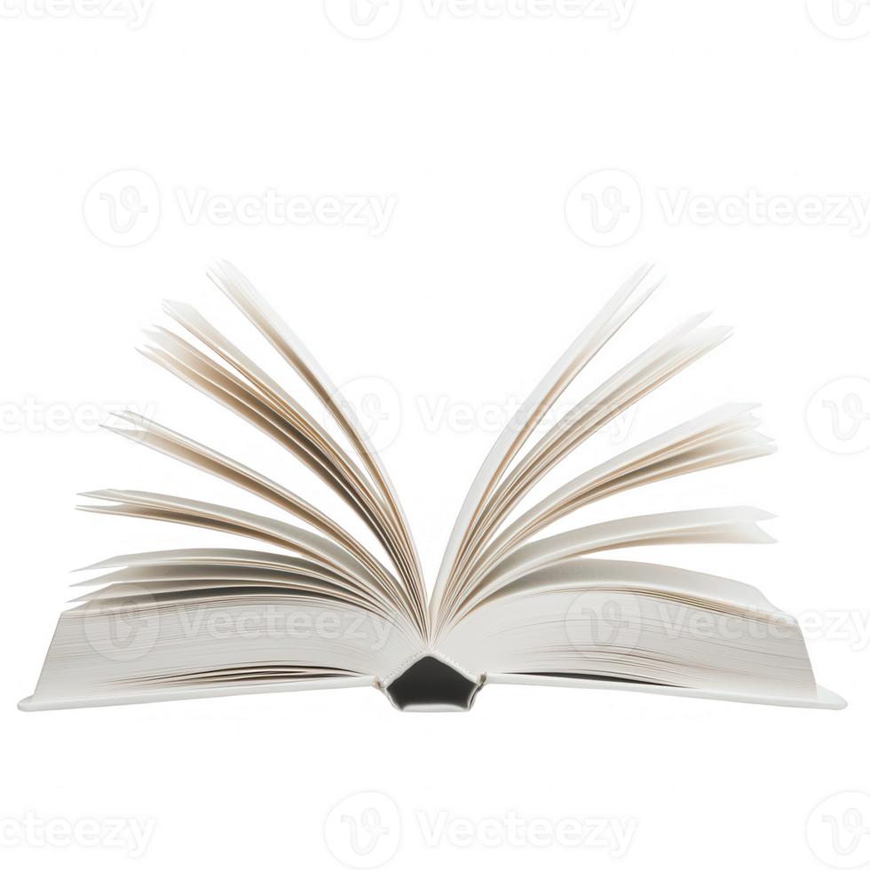 An open book showcasing blank pages ready for writing and creativity. png