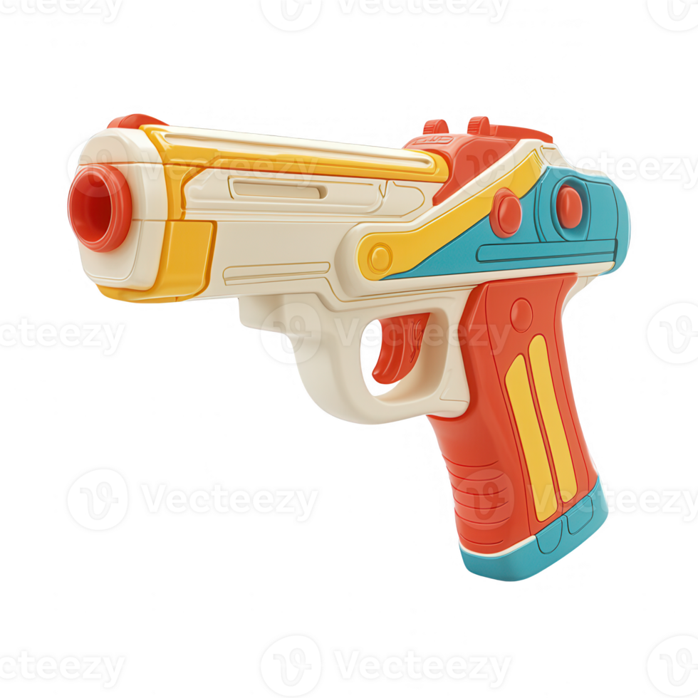 Colorful toy gun designed for playful activities and children's games. png