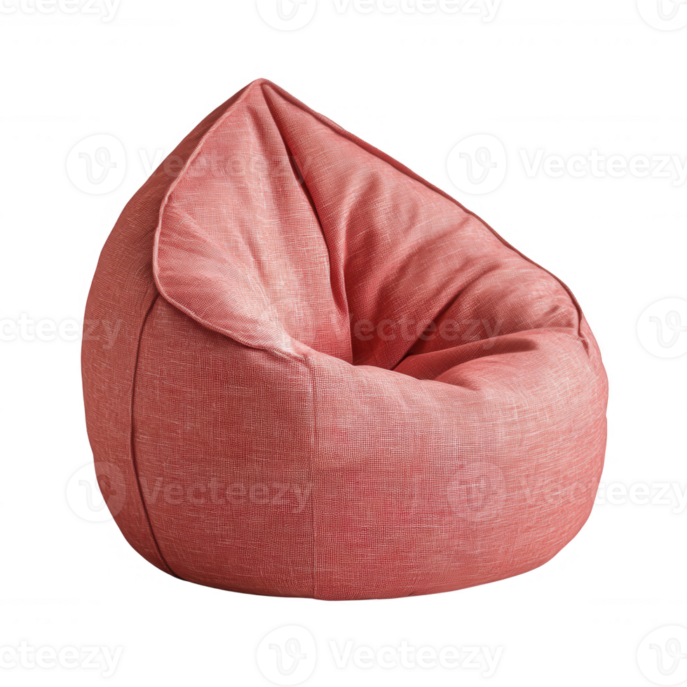 Cozy pink bean bag chair perfect for relaxation and leisure activities. png