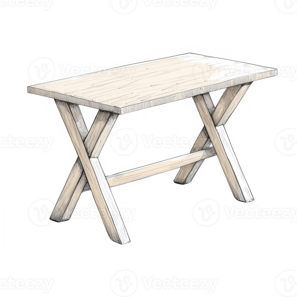 A simple wooden table with an elegant design, ideal for various interior styles. png