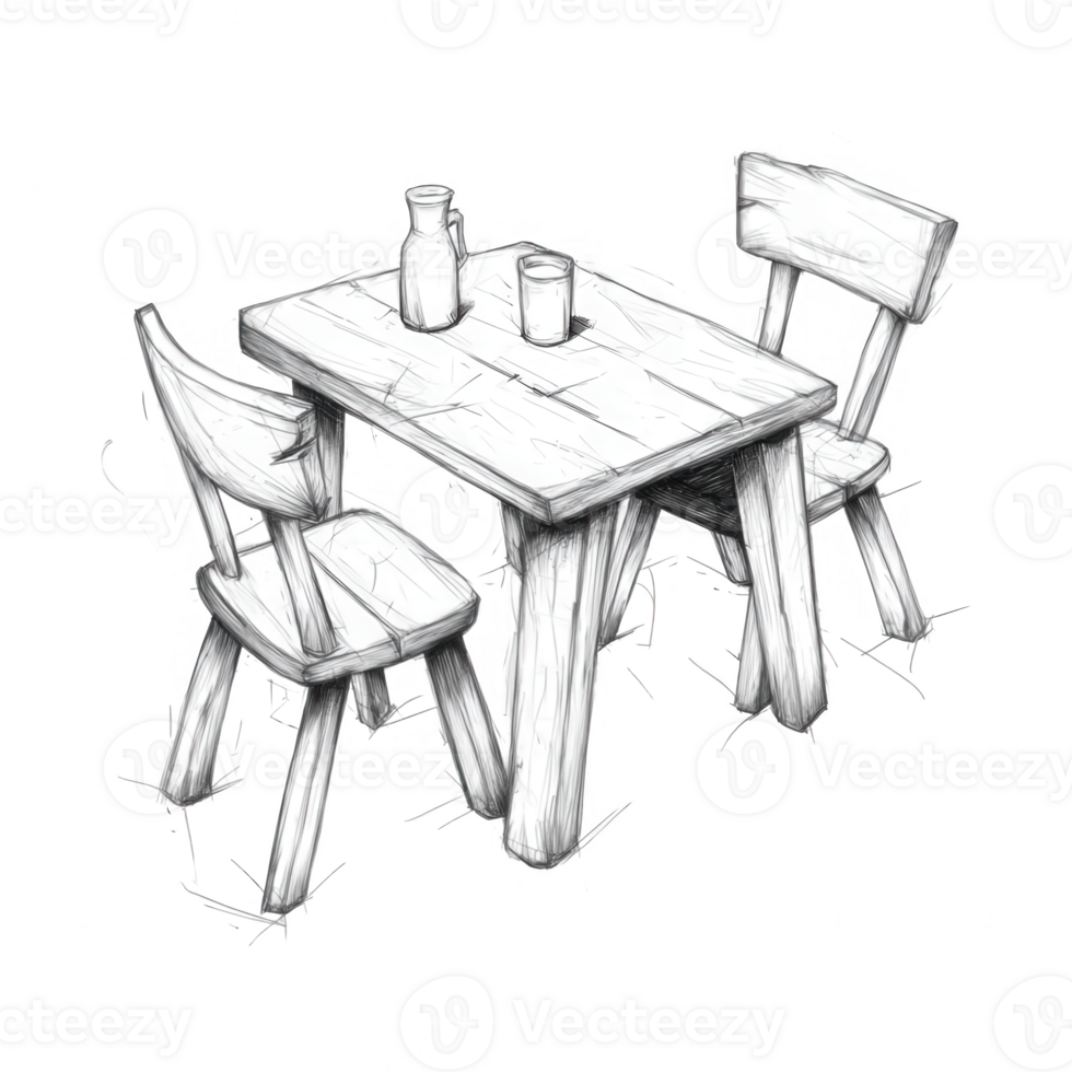 A simple wooden table with two chairs, perfect for casual dining or gatherings. png