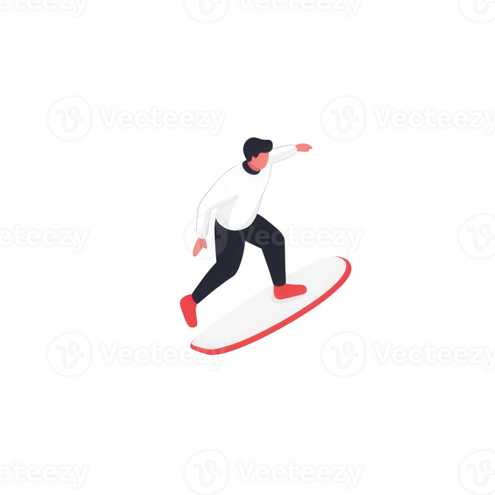 A man skillfully surfing on a vibrant wave on a sunny beach day. png