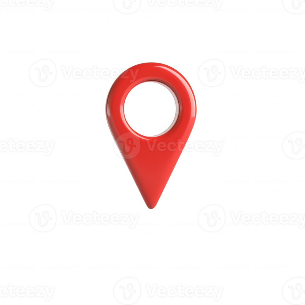 A vibrant red location pin symbol representing navigation and mapping services. png