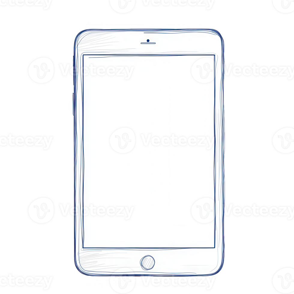 Minimalistic tablet design with blank screen ready for customization and creativity. png