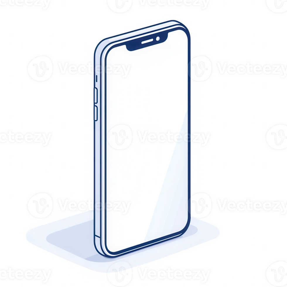 Minimalistic smartphone design showcased on a sleek surface. png