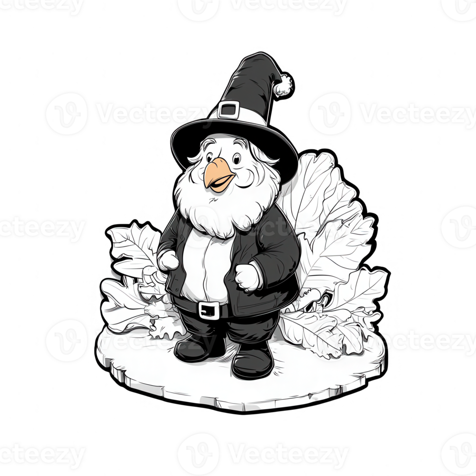 Whimsical gnome character in festive attire, perfect for holiday themes and illustrations. png