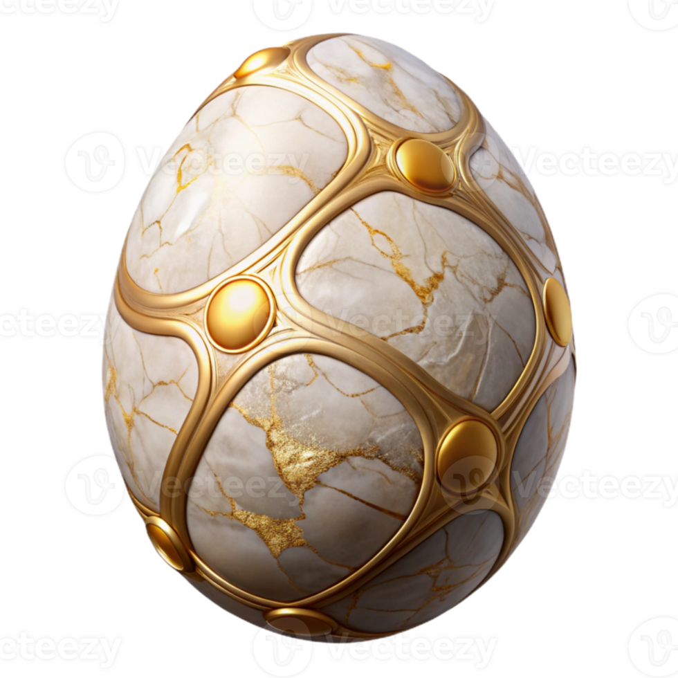 Elegant Gold and Marble Egg Design png