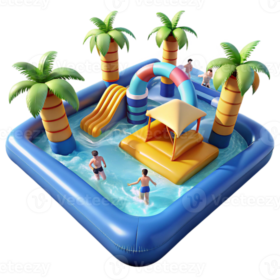 Inflatable Pool Paradise Summer Fun for Kids png