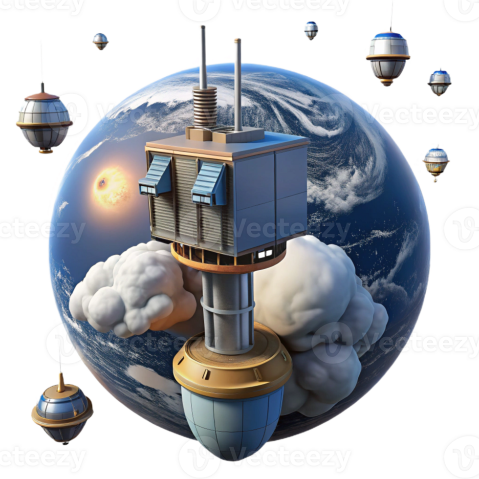Floating Habitats Cloud Cities Above Earth png