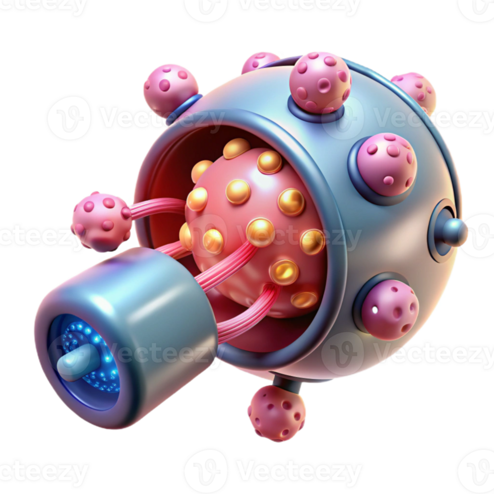 Abstract 3D Render of Futuristic Microorganism png