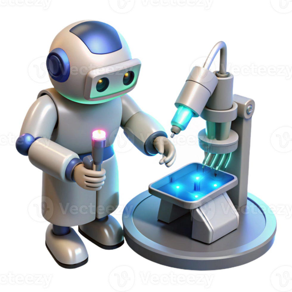 Robot Scientist Microscopic Precision in Automation png