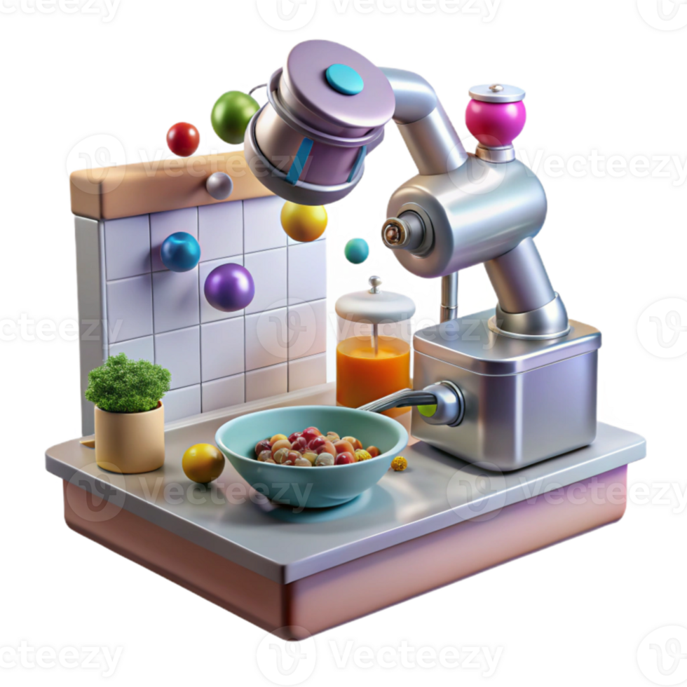 Futuristic Kitchen Gadget Automated Fruit Processing png