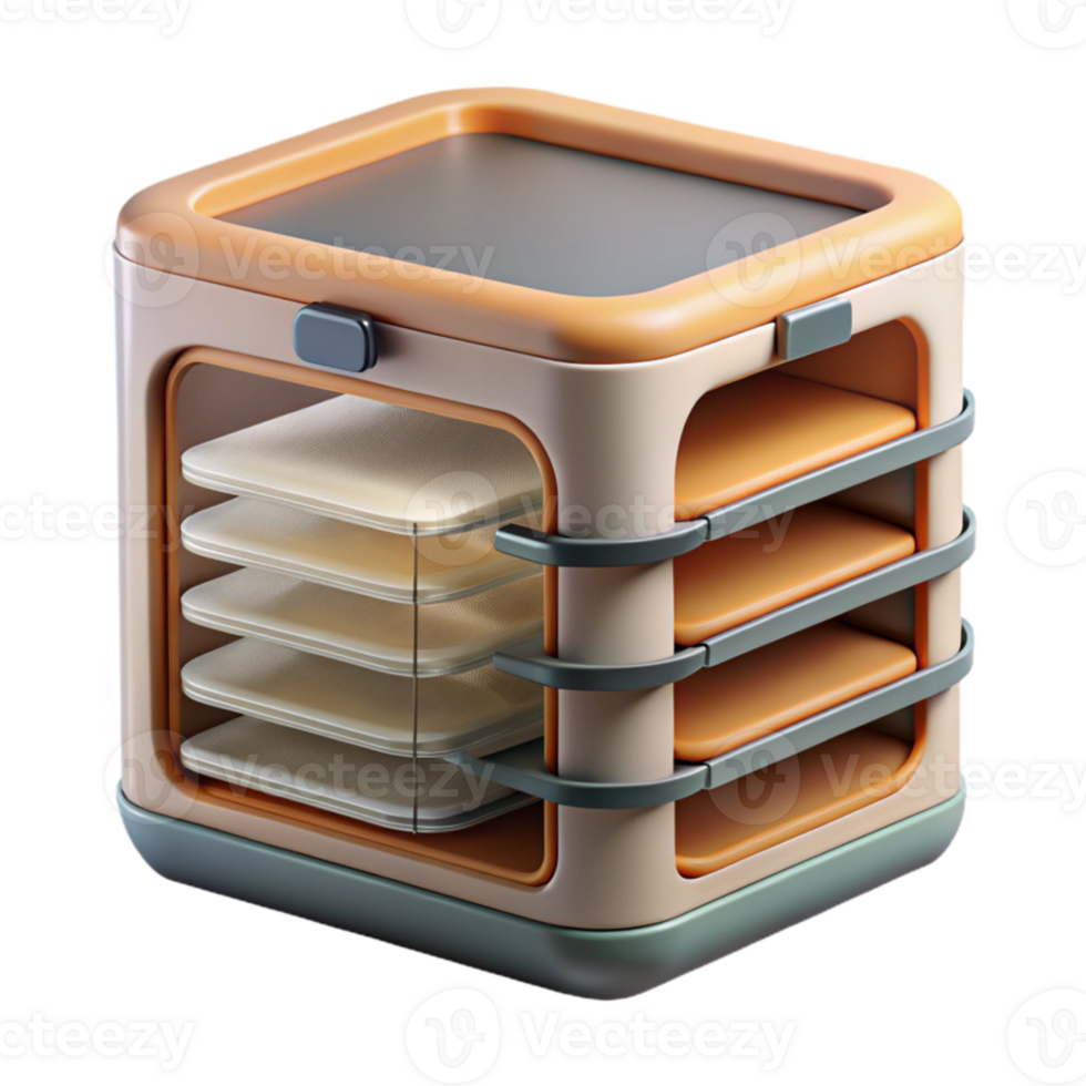 Modular Storage System with Multi-Tier Shelves and Tray png