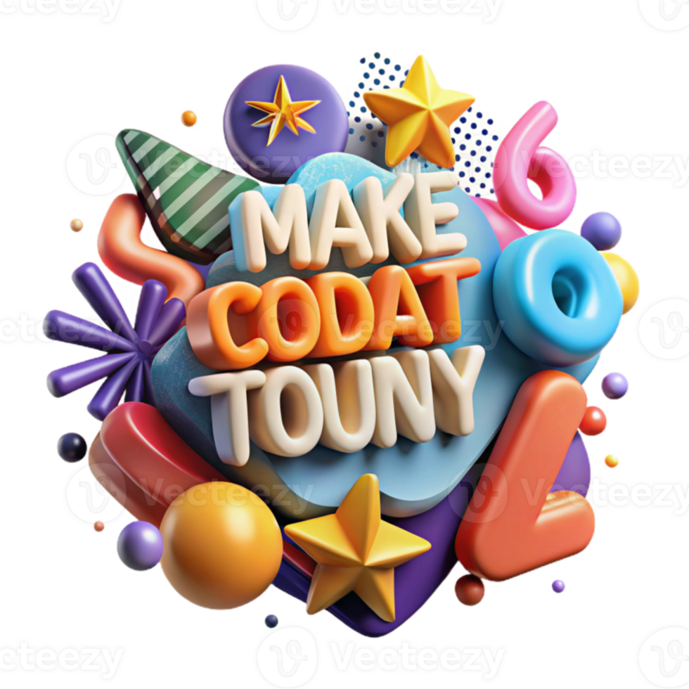 3D Colorful Design Create Fun and Playful Imagery png