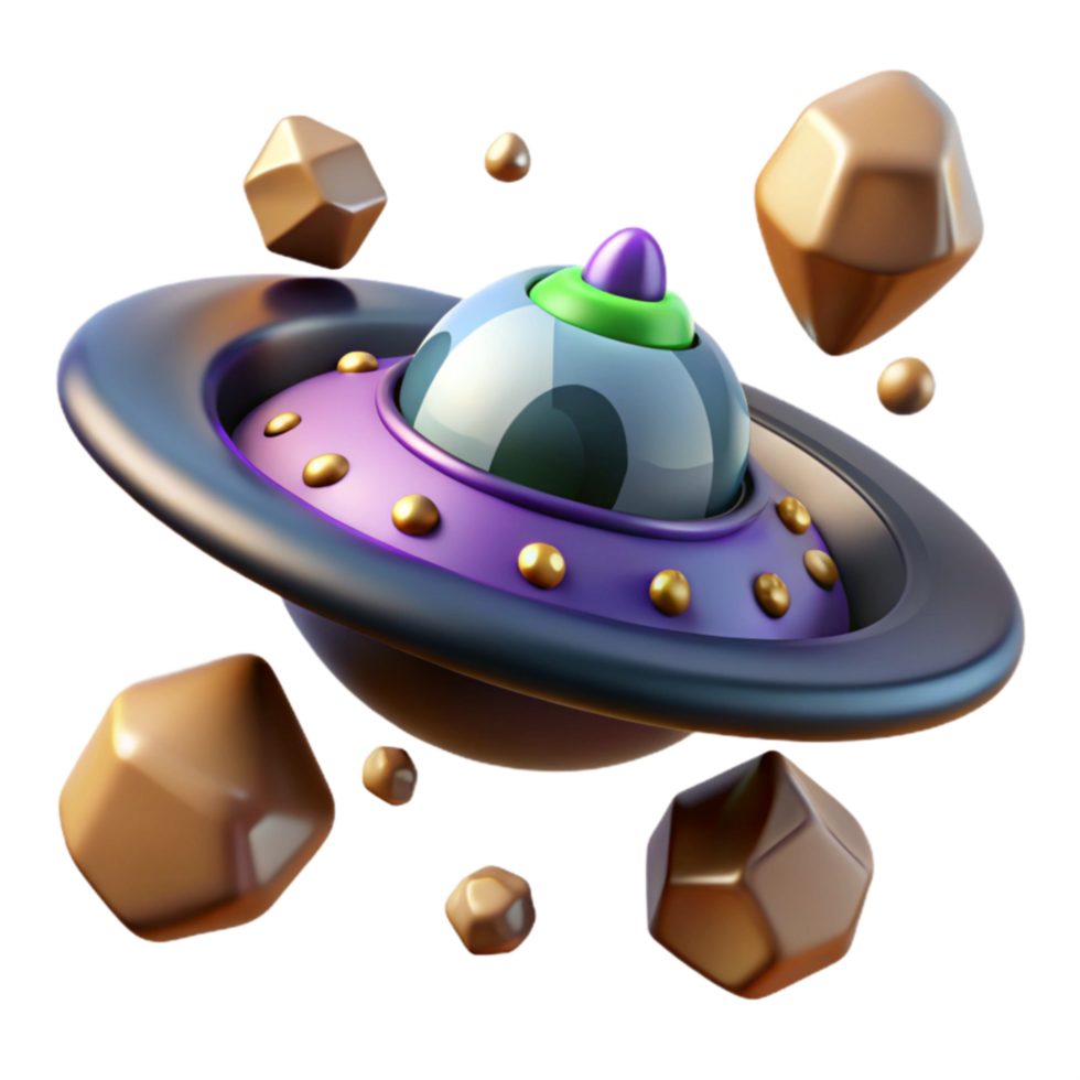 Cosmic Craft 3D Spaceship and Asteroid Field png