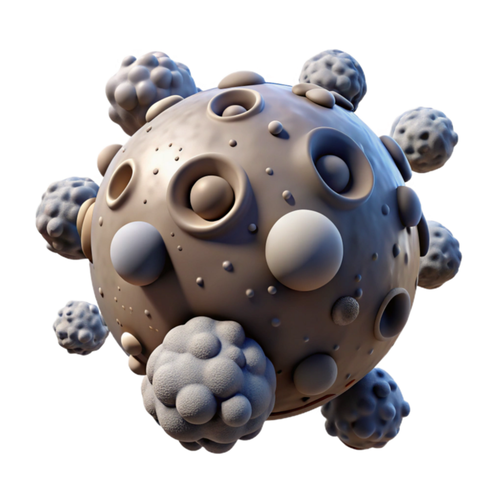Microscopic Cellular Structure 3D Model of Viral Morphology png