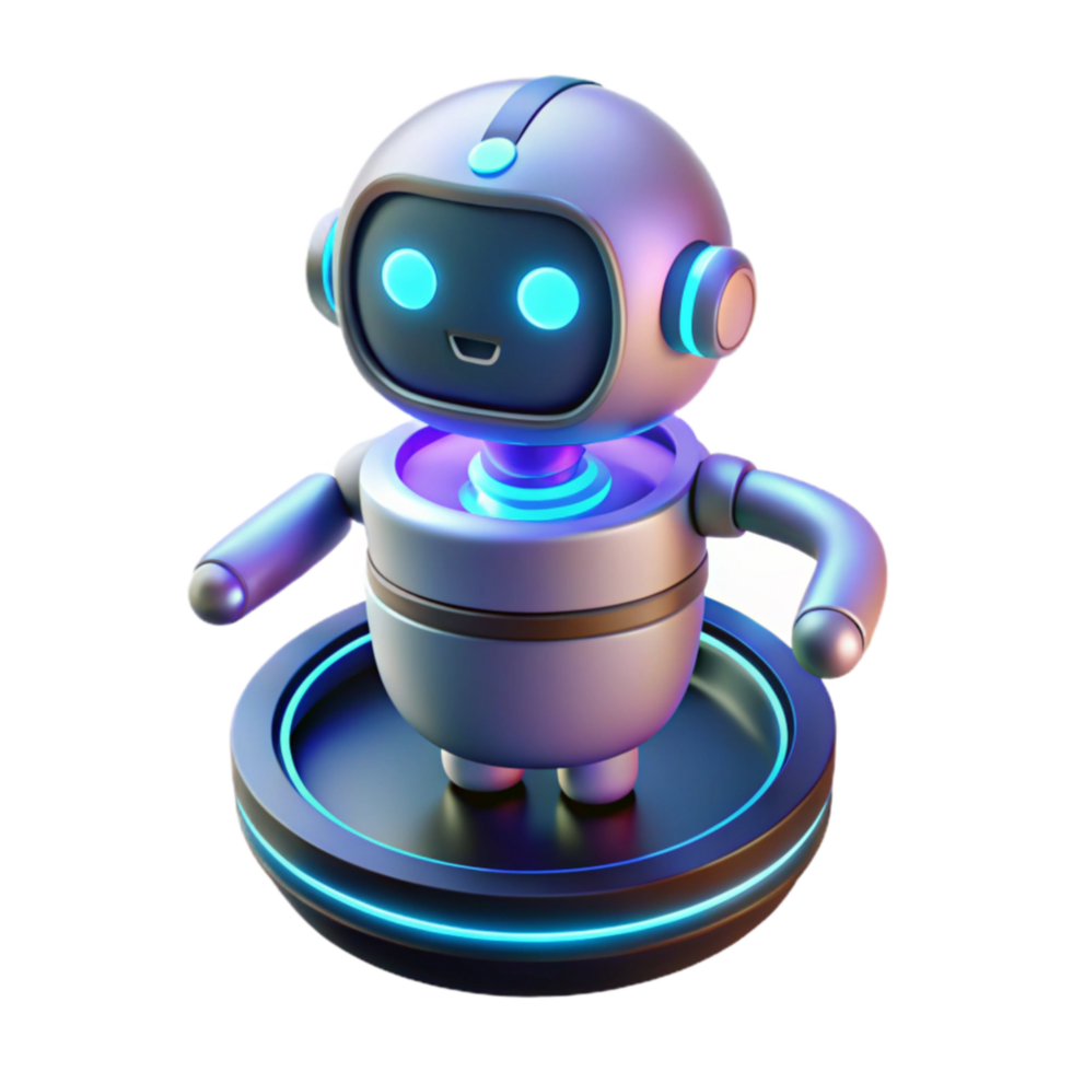 Cute Robot Character Design 3D Model, Futuristic, Technology, AI, Animation, Friendly, Digital, Virtual, Graphic png