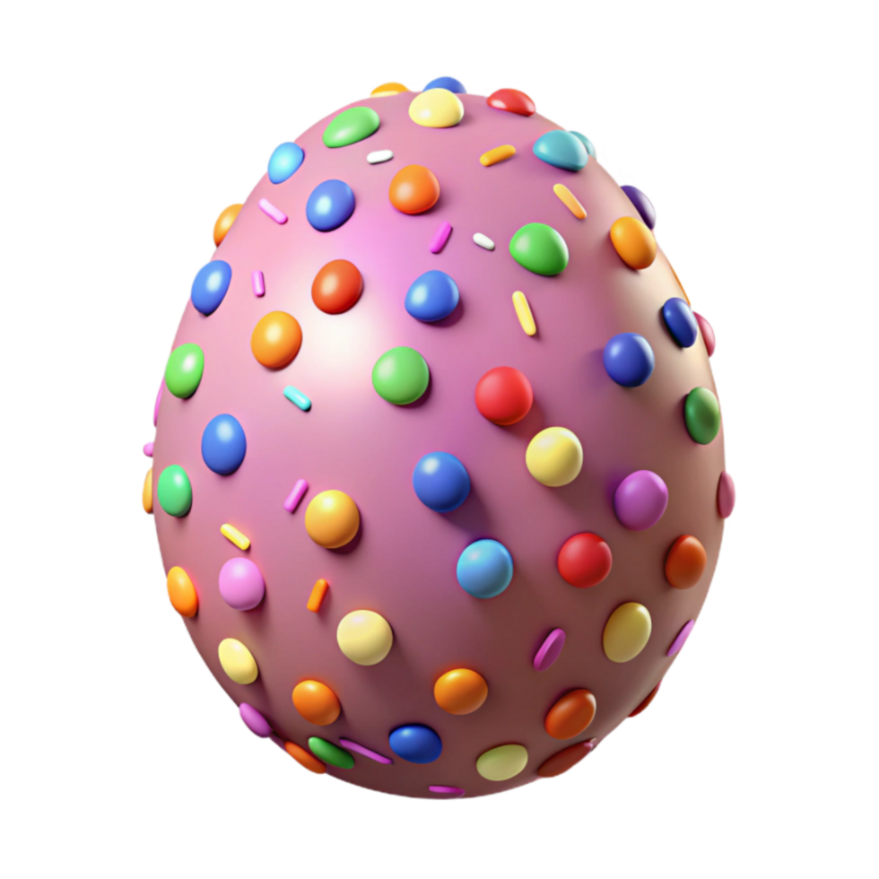 Candy Coated Easter Egg Festive 3D Render png