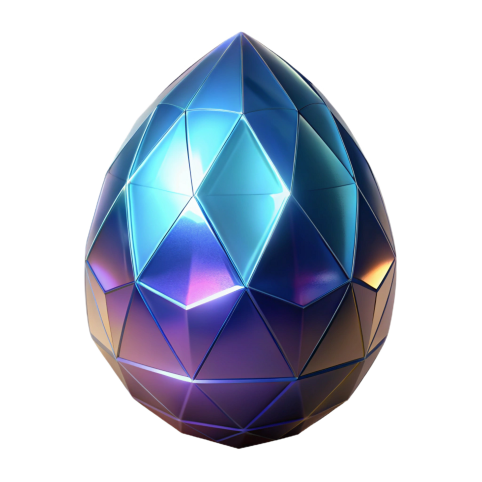 Iridescent Geode A 3D Render of a Faceted Gem png