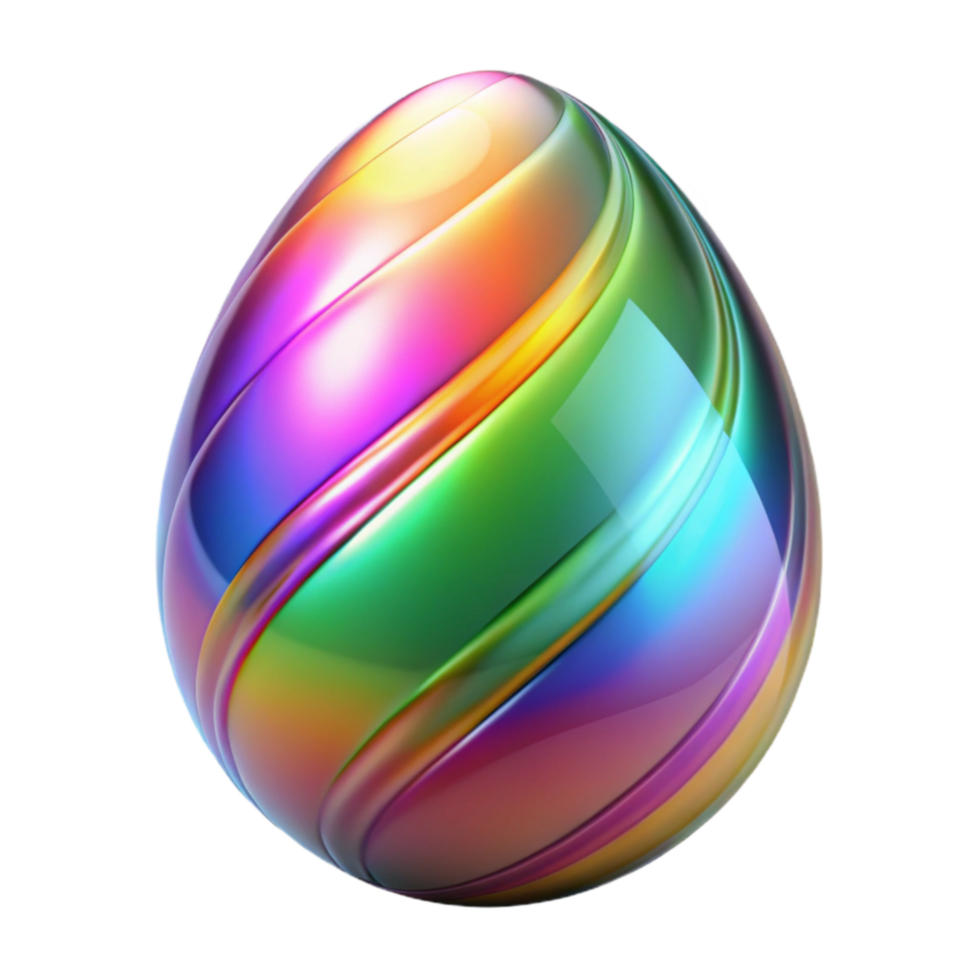 Rainbow Iridescent Orb Abstract Swirl Design png
