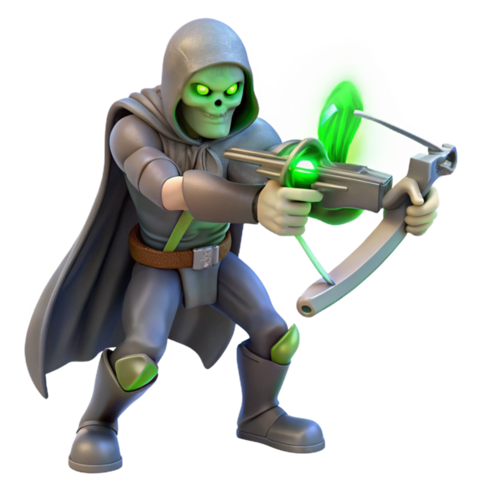 Skeleton Archer with Energy Crossbow Fantasy Game Character png