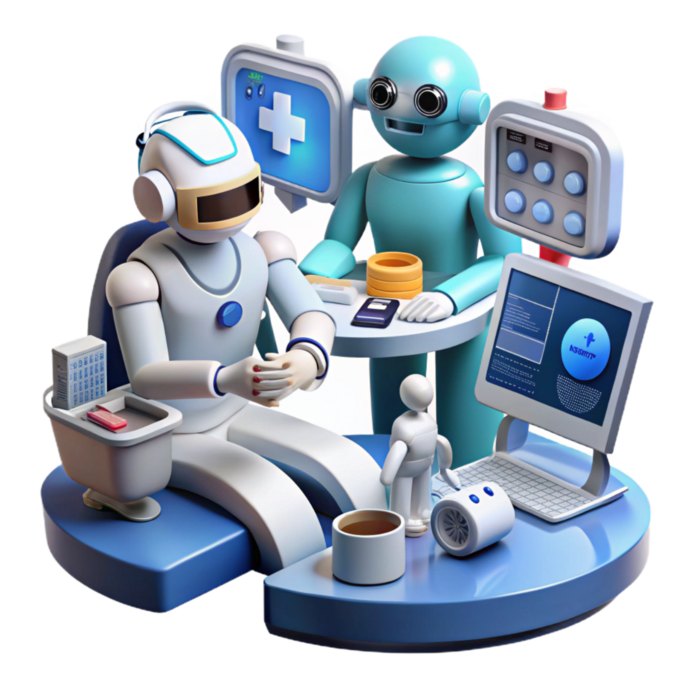 AI Healthcare Robotic Assistance and Digital Consultations png