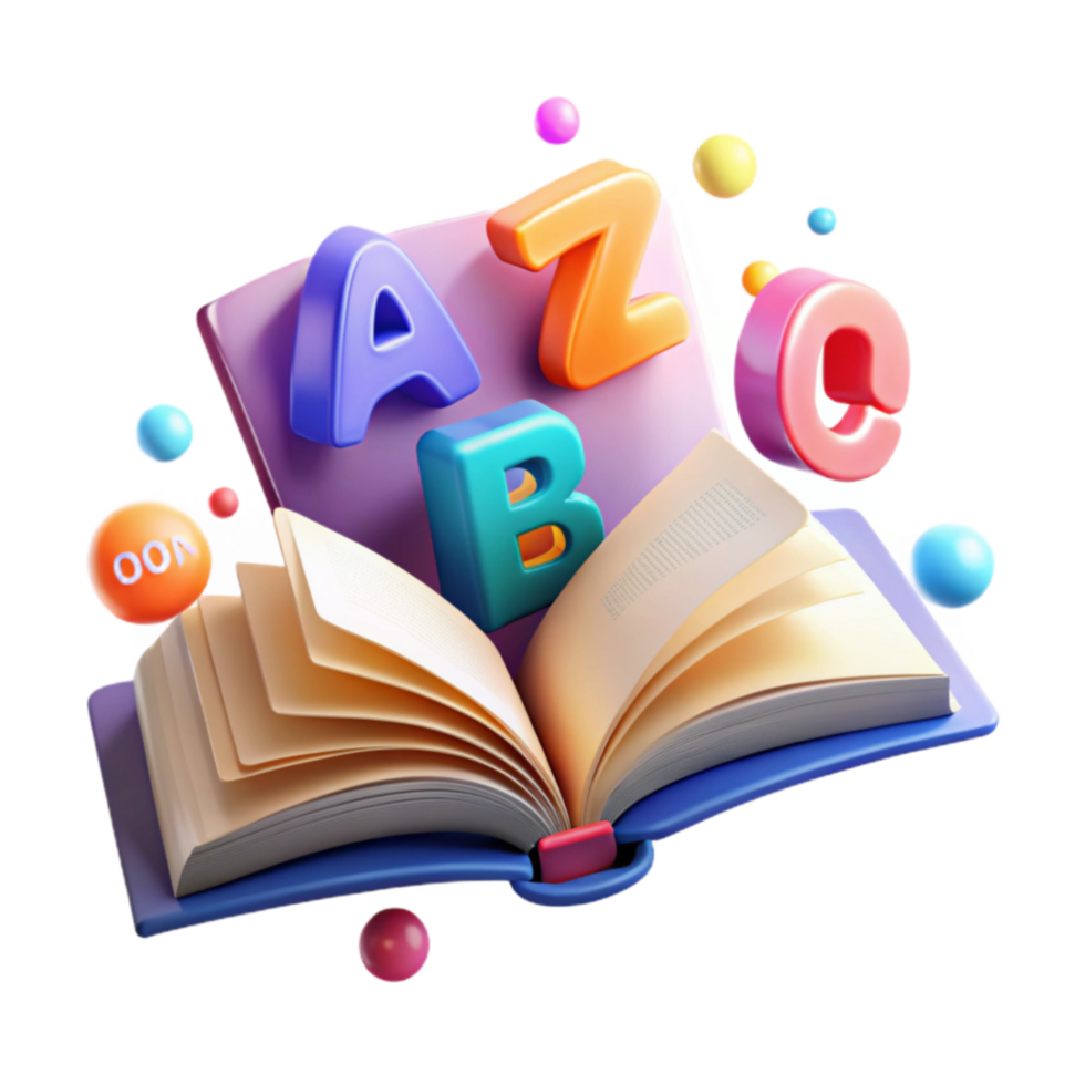 ABCs Open Book Colorful Learning png