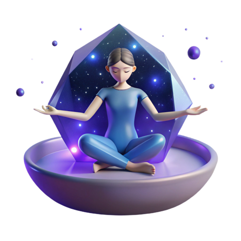 Inner Peace A 3D Render of Cosmic Meditation png