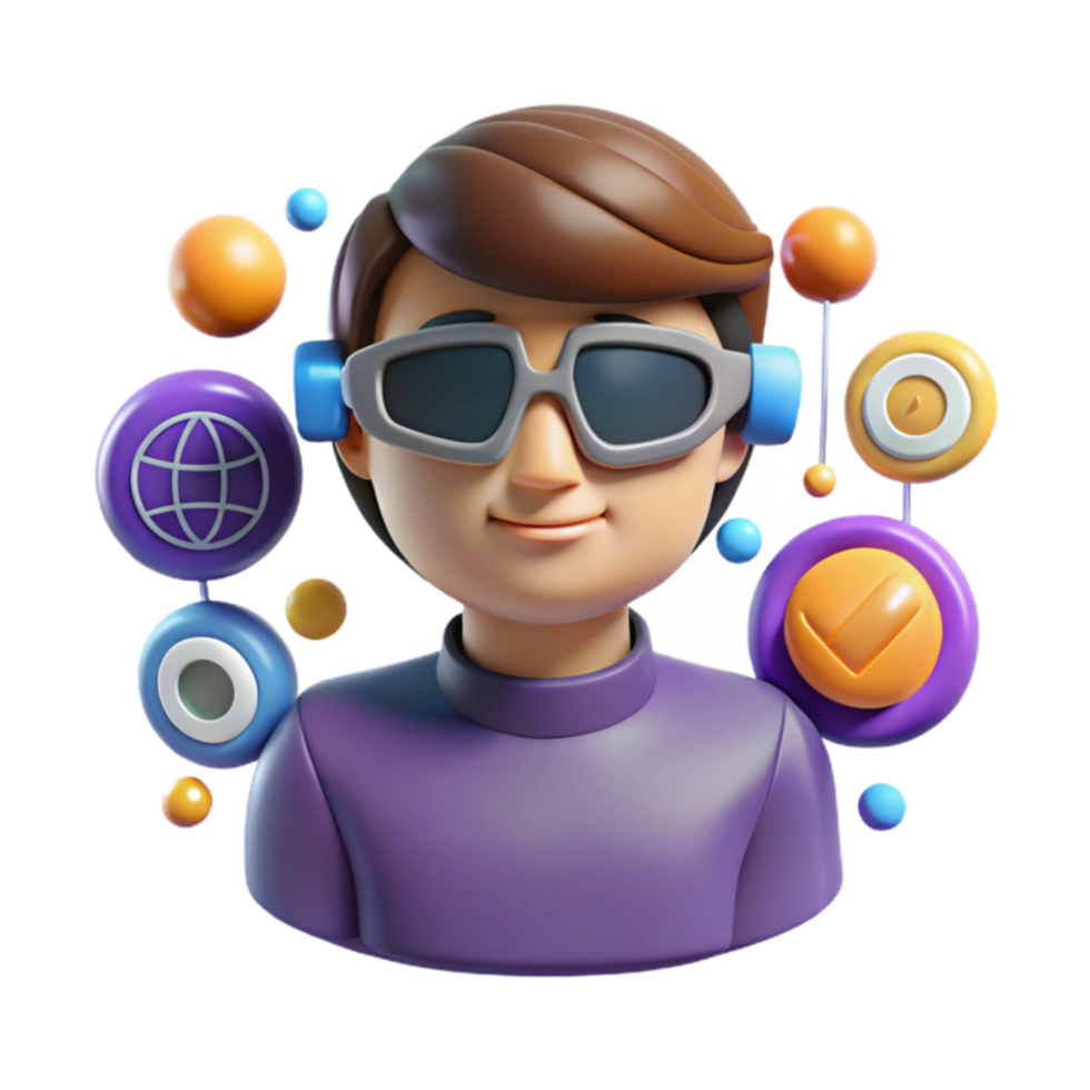 3D Avatar Global Network User Interface png