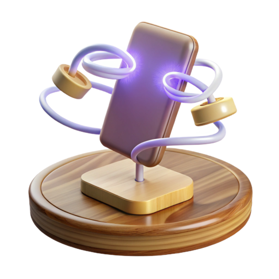 Wireless Charging Stand Innovative Phone Display with Energy Flow png